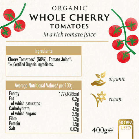 Biona Organic Whole Cherry Tomatoes - 400g