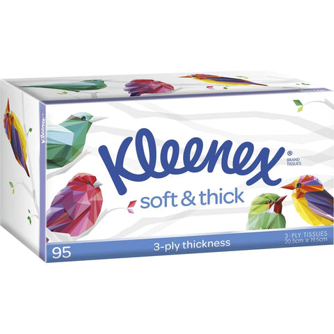 Kleenex Soft & Thick 3 Ply Facial Tissues 95 Pack