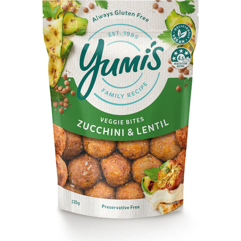 Yumi's Zucchini & Lentil Bites 225g