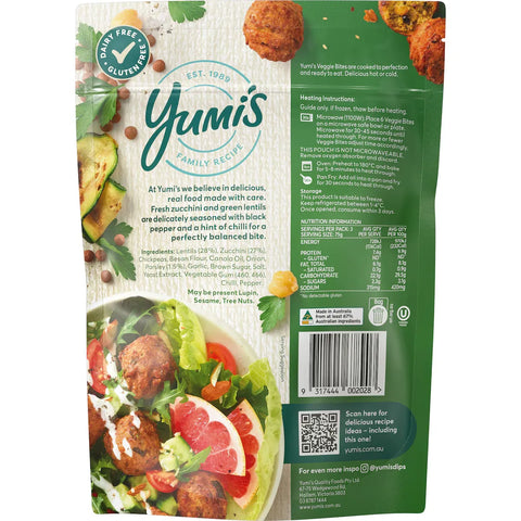 Yumi's Zucchini & Lentil Bites 225g