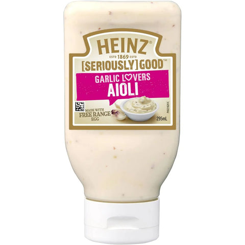 Heinz Seriously Good Mayonnaise Garlic Lovers Aioli Mayo 295ml