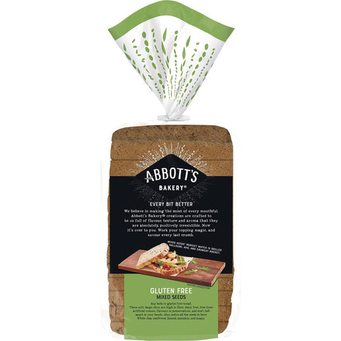 Abbott's Bakery Gluten Free Mixed Seeds Sandwich Slice Bread Loaf 500g