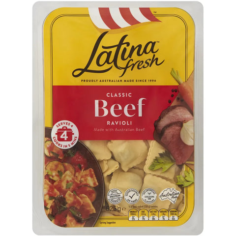 Latina Fresh Beef Ravioli Pasta Ravioli 625g