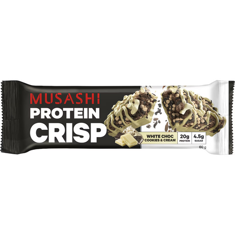 Musashi Protein Crisp Bar White Choc Cookies & Cream 60g