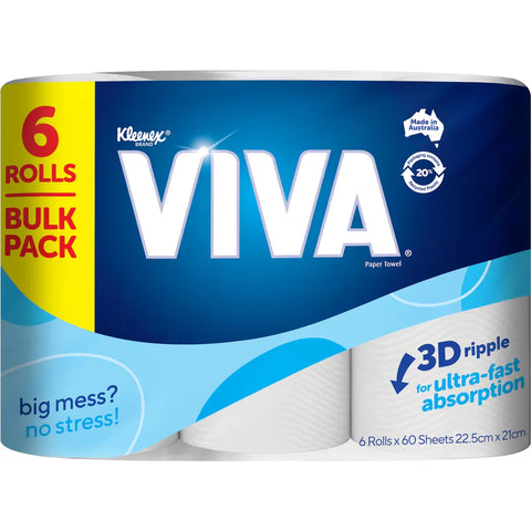 Viva Paper Towels White 360 Sheets 6 Pack