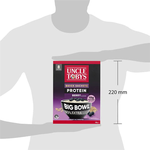 Uncle Tobys Big Bowl Quick Oats Protein Berry 8 Pack