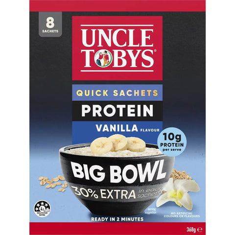 Uncle Tobys Big Bowl Quick Oats Protein Vanilla 8 Pack