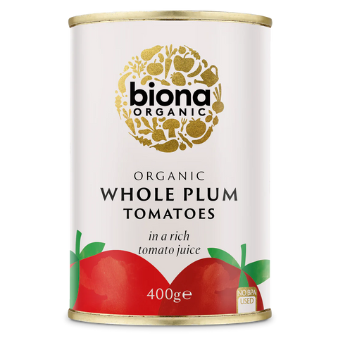 Biona Organic Whole Plum Tomatoes - 400g