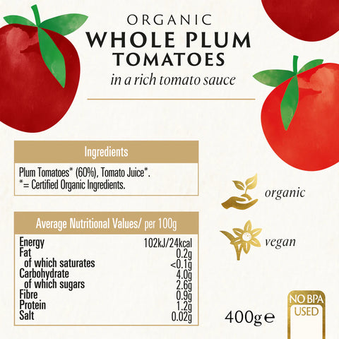 Biona Organic Whole Plum Tomatoes - 400g