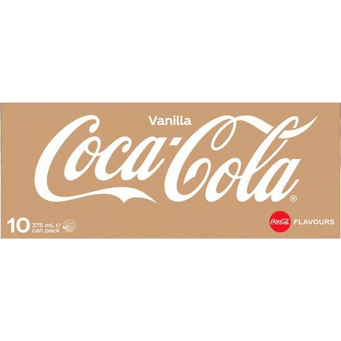 Coca - Cola Vanilla Soft Drink Multipack Cans 375ml X 10 Pack