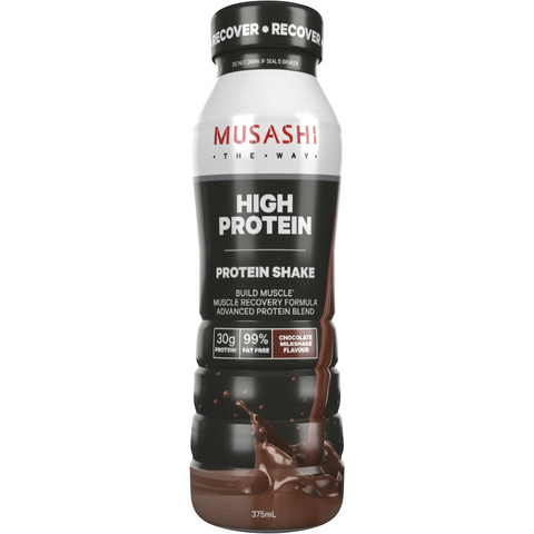 Musashi High Protein Shake Chocolate, 99% Fat Free, 375ml