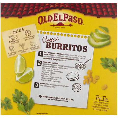 Old El Paso Burrito Dinner Kit Mexican Style Mild 485g