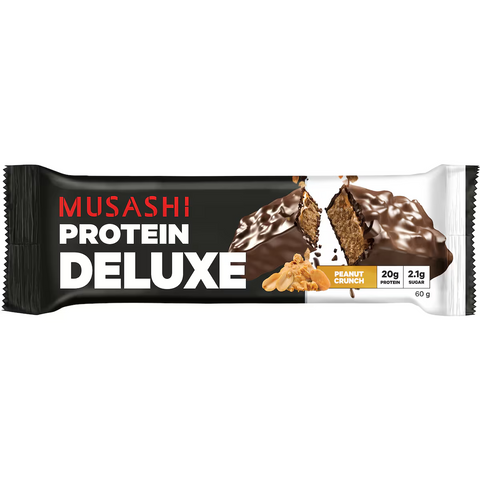 Musashi Deluxe Protein Bar Peanut Crunch, Low Sugar, 60g