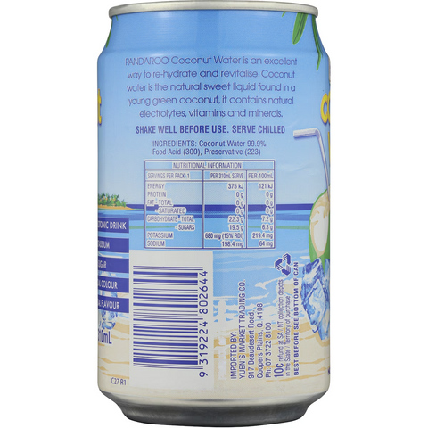 Pandaroo Drinks Coconut Water 310ml