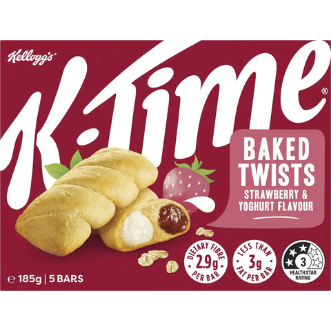 Kellogg's K-time Baked Twists Strawberry & Yoghurt Flavour Snack Bars 5 Pack