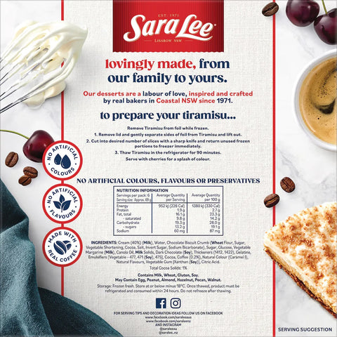 Sara Lee Creamy Tiramisu 415g