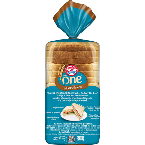 Tip Top The One Wholemeal Sandwich Slice Bread Loaf 700g