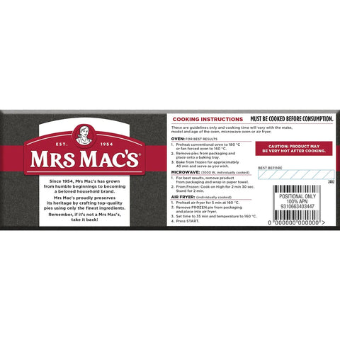 Mrs Mac's Pies Famous Beef 700g