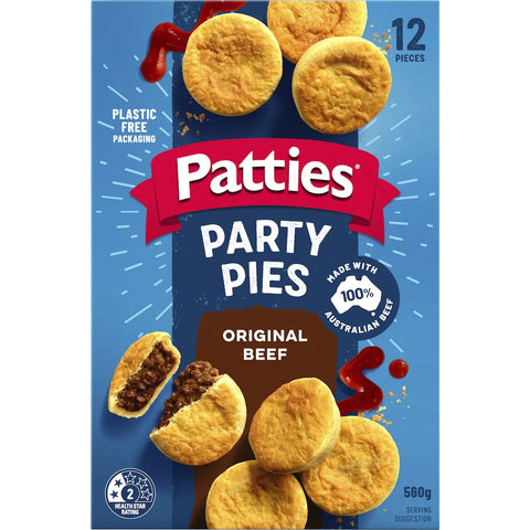 Patties Party Pies Frozen 12 Pieces 560g