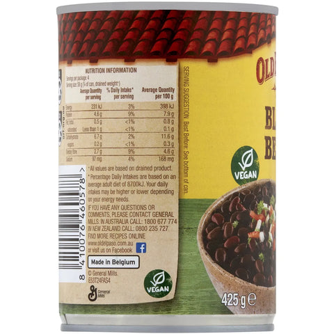 Old El Paso Black Beans Mild 425g