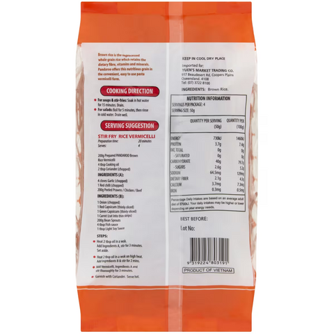 Pandaroo Vermicelli Brown Rice 200g