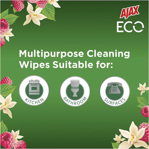 Ajax Eco Antibacterial Disinfectant Cleaning Wipes Vanilla 110 Pack