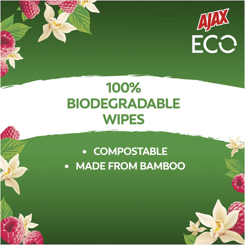 Ajax Eco Antibacterial Disinfectant Cleaning Wipes Vanilla 110 Pack