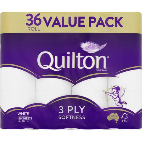 Quilton Toilet Rolls 3 Ply 180ss 36 Pack