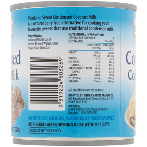 Pandaroo Sweetened Condensed Coconut Milk 320g