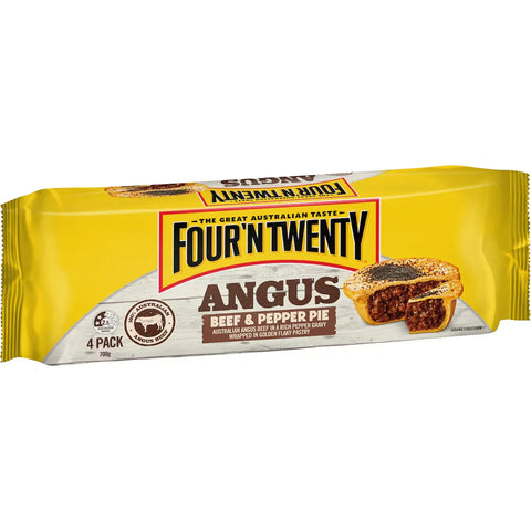 Four'n Twenty Angus Beef & Pepper Pies 4 Pack 700g