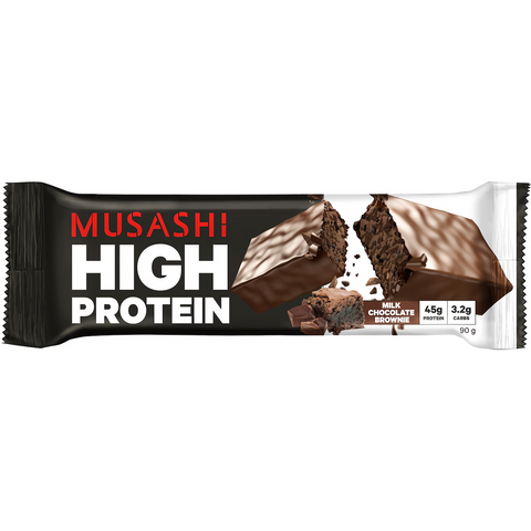 Musashi High Protein Bar Chocolate Brownie, Low Carb, 90g