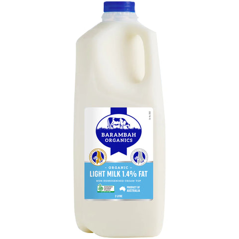 Organic Light Milk 1.4% Fat 2L