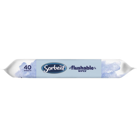 Sorbent Flushable Wipes Hypo-allergenic 40 Pack