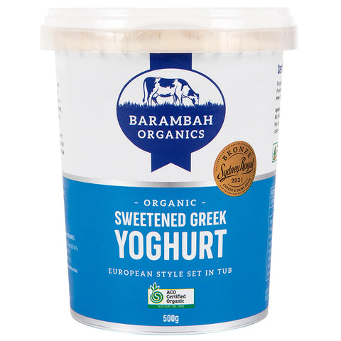 Organic Sweetened Greek Yoghurt 500g