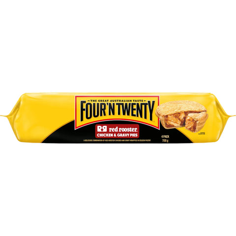 Four'n Twenty Red Rooster Chicken & Gravy Pies 4 Pack 700g