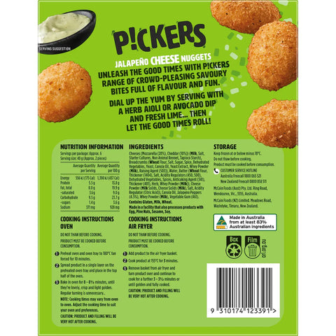 Mccain Pickers Jalapeno Cheese Nuggets 230g