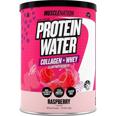 Muscle Nation Protein Water Powder Raspberry 300g