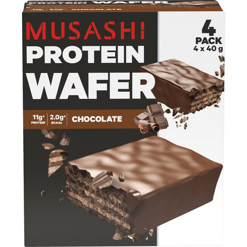 Musashi Protein Wafer Bars Chocolate 40g X 4 Pack