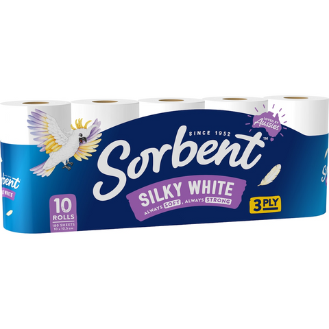 Sorbent Toilet Tissue White 10 Pack