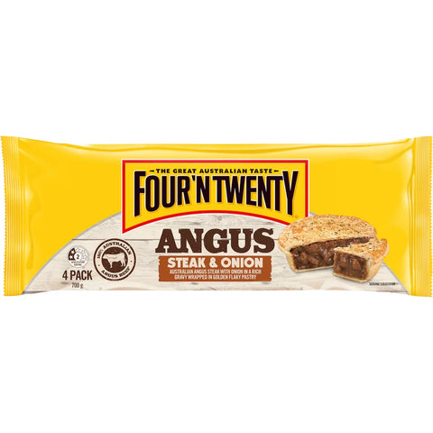 Four'n Twenty Angus Steak & Onion Pies 4 Pack 700g