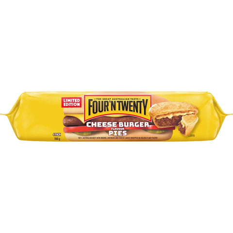 Four'n Twenty Cheese Burger Flavour Pies 4 Pack 700g