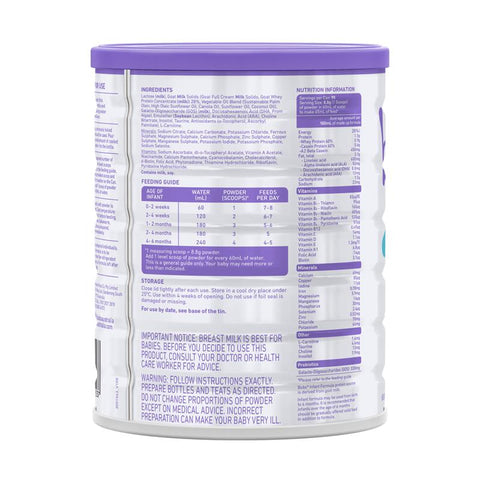 Bubs Goat Milk Infant Formula Stage 1 800g