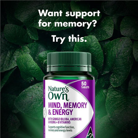 Nature's Own Mind Memory & Energy 50 Tablets