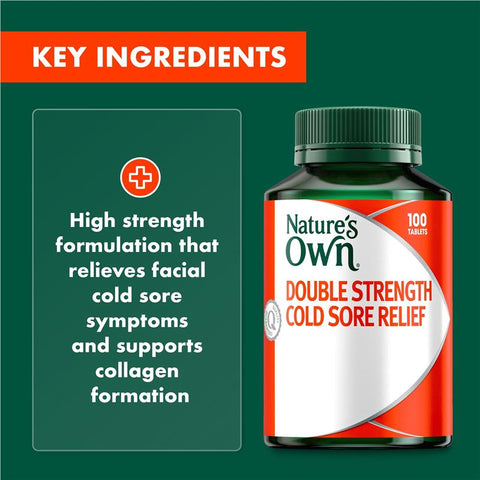 Nature's Own Cold Sore Relief Double Strength for Immune Support - 100 Tablets