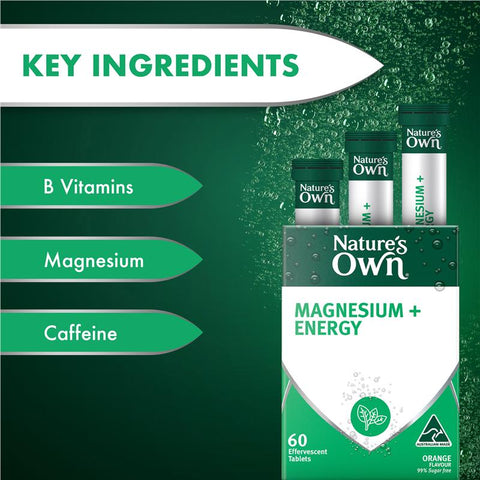 Nature's Own Magnesium + Energy Effervescent 60 Tablets