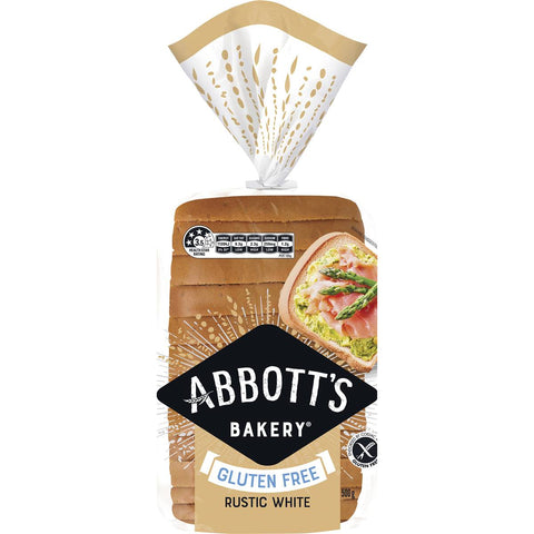 Abbott's Bakery Gluten Free Rustic White Bread Slice Loaf 500g