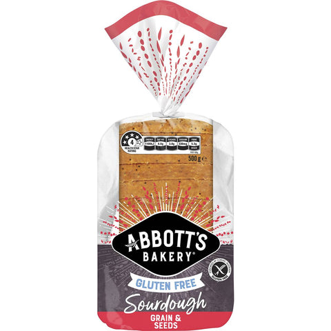 Abbott's Bakery Gluten Free Sourdough Grains & Seeds Bread Slice Loaf 500g