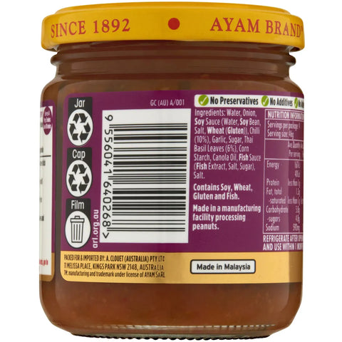 Ayam Thai Basil Chilli Medium Stir Fry Paste 185g