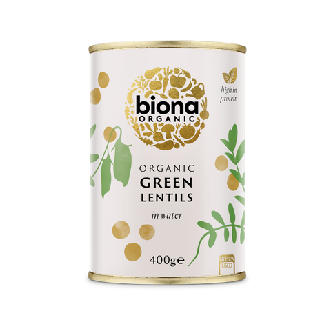 Biona Organic Green Lentils in Water - 400g