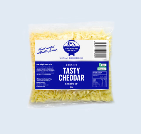 Barambah Organic Tasty Cheddar Shredded - 250g